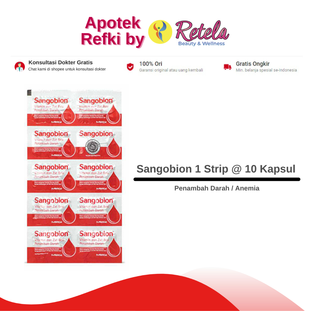 Jual Sangobion 1 Strip 10 Kapsul Penambah Darah Anemia Shopee