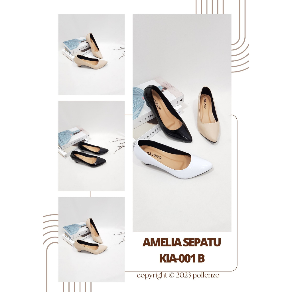 Jual Pollenzo Amelia Sepatu Kerja Wanita Pantopel Elegant Kia 001 B