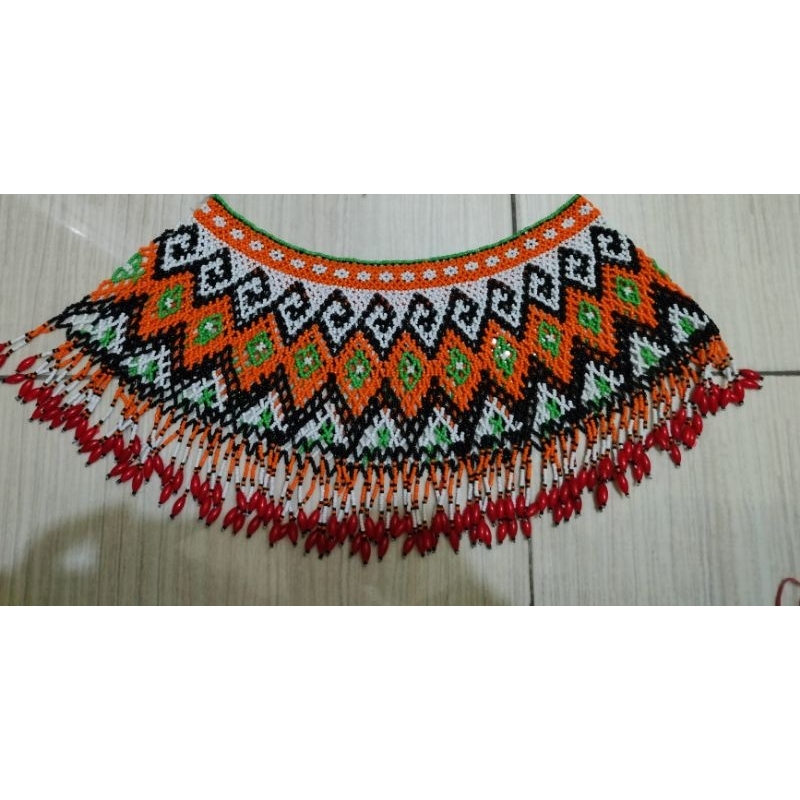 Jual Dewasa Kalung Bahu Teratai Dayak Rompi Manik Dayak Kalung Dayak