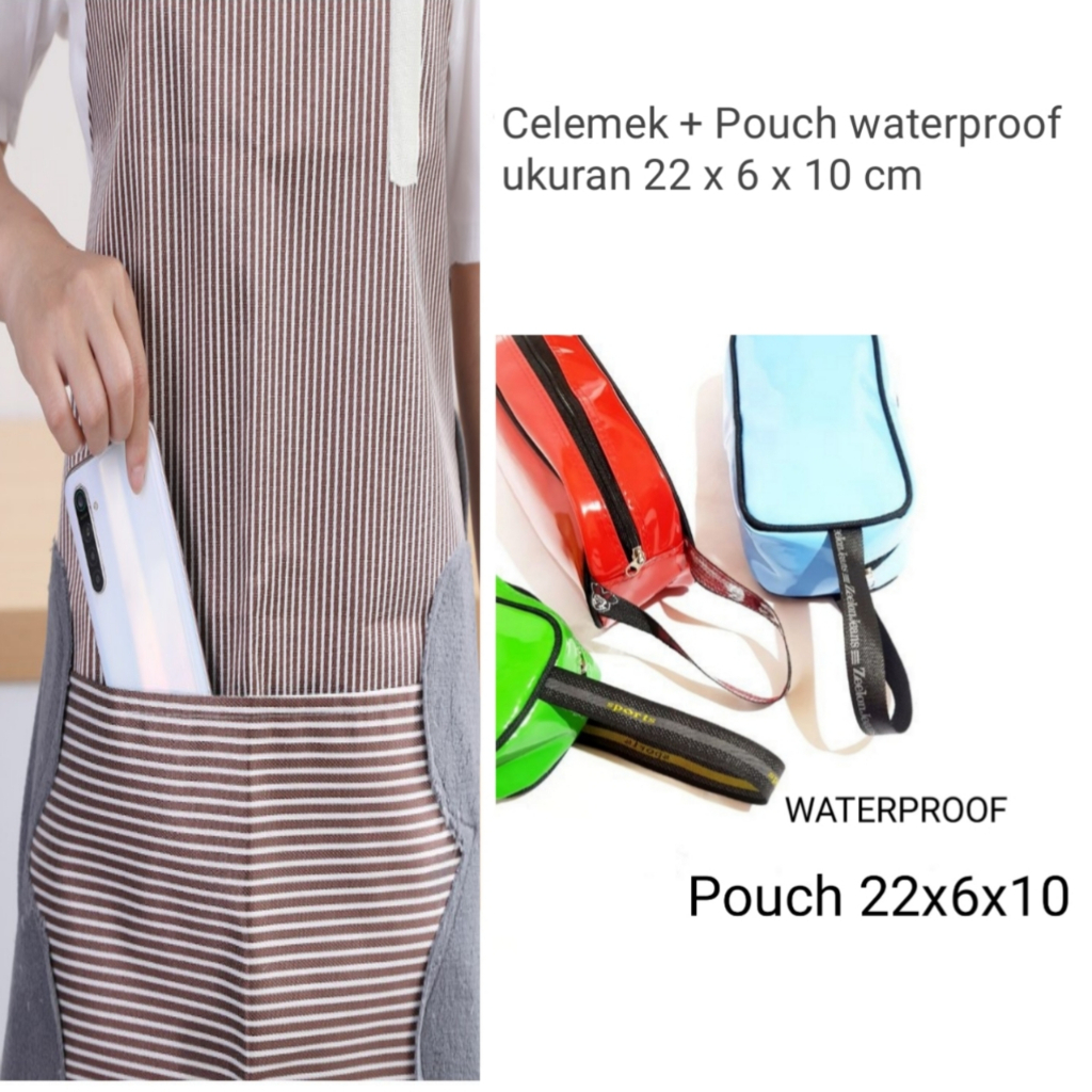 Jual Celemek Dapur Anti Air Minyak Bisa Lap Tangan Bahan PREMIUM