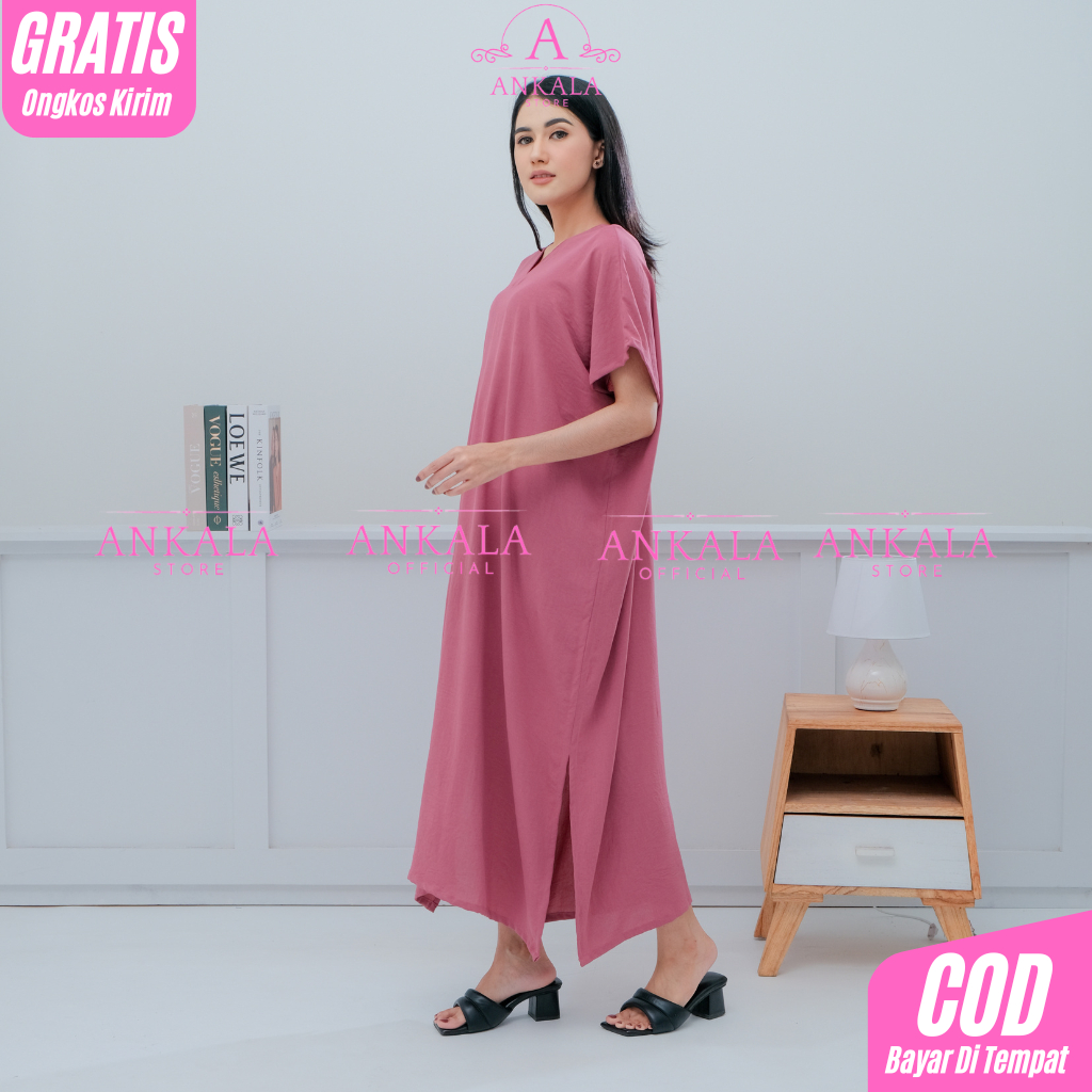 Jual Long Dress Nagita Crincle Airflow Panjang Daster Crincle Polos