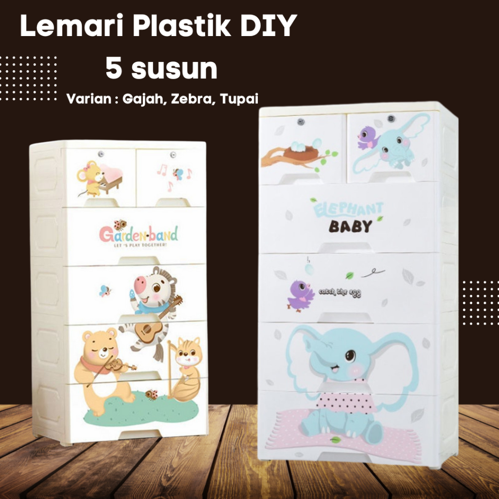 Jual Lemari Plastik Pakaian Lemari DIY Laci Susun Storage Cabinet