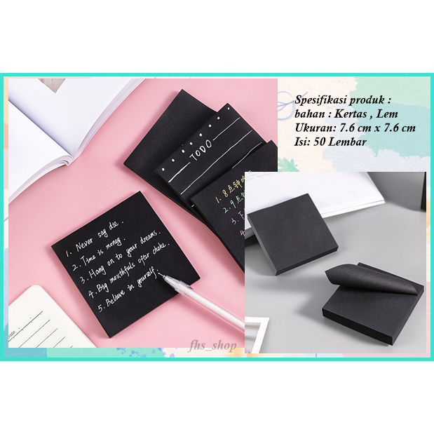 Jual Sticky Note Kertas Hitam Polos Sticky Notes Kertas Hitam Memo Buku