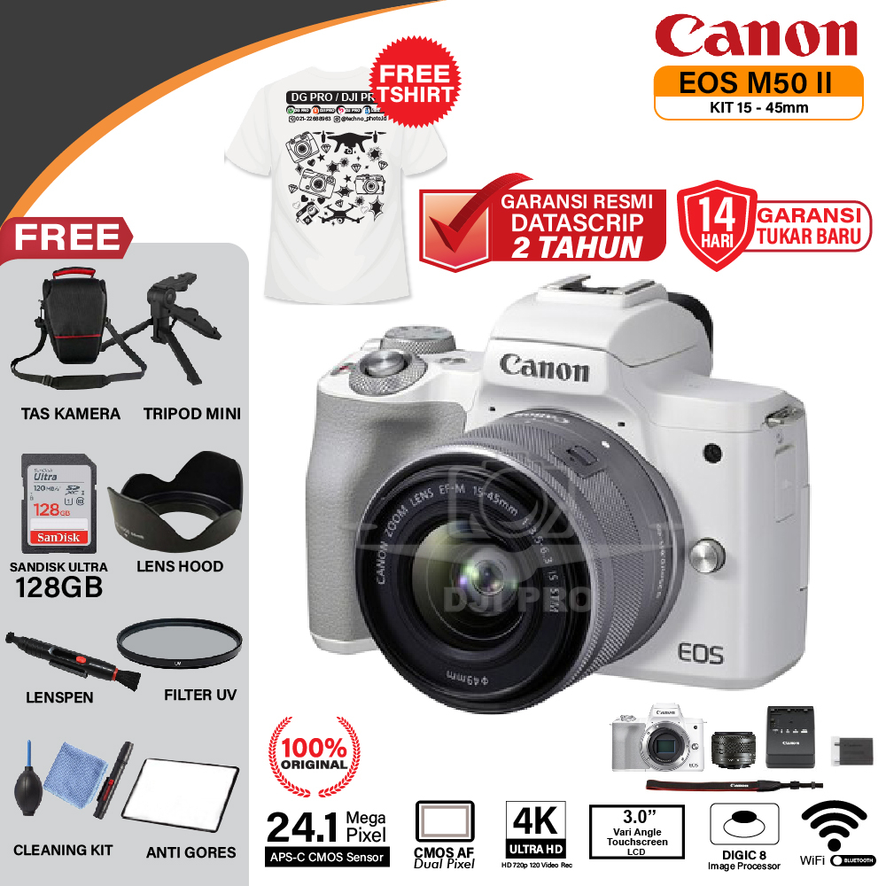 Jual Canon EOS M50 II Kit 15 45MM DISTRI M 50 MARK 2 MIRRORLESS PAKET