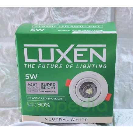 Jual LAMPU LUXEN LED SPOTLIGHT CLASSIC SLIM DOWNLIGHT LED 5W 5 Watt