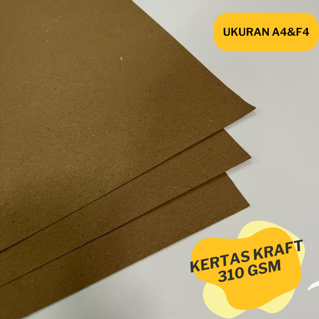 Jual Isi 50 Lembar Kertas Kraft Liner Paper Craft 310 Gsm Coklat A4