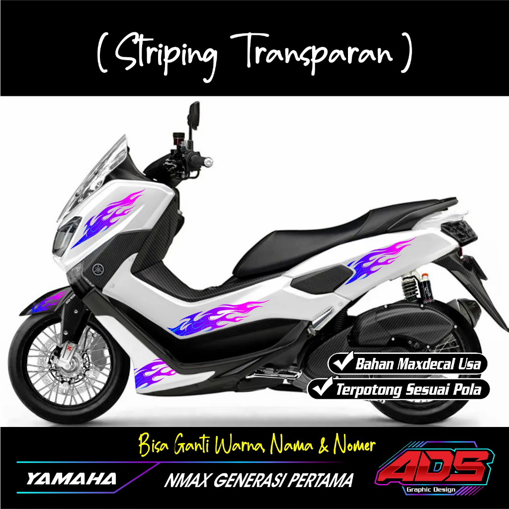 Jual STIKER NMAX STRIPING NMAX GENERASI PERTAMA TRANSPARAN UV Shopee