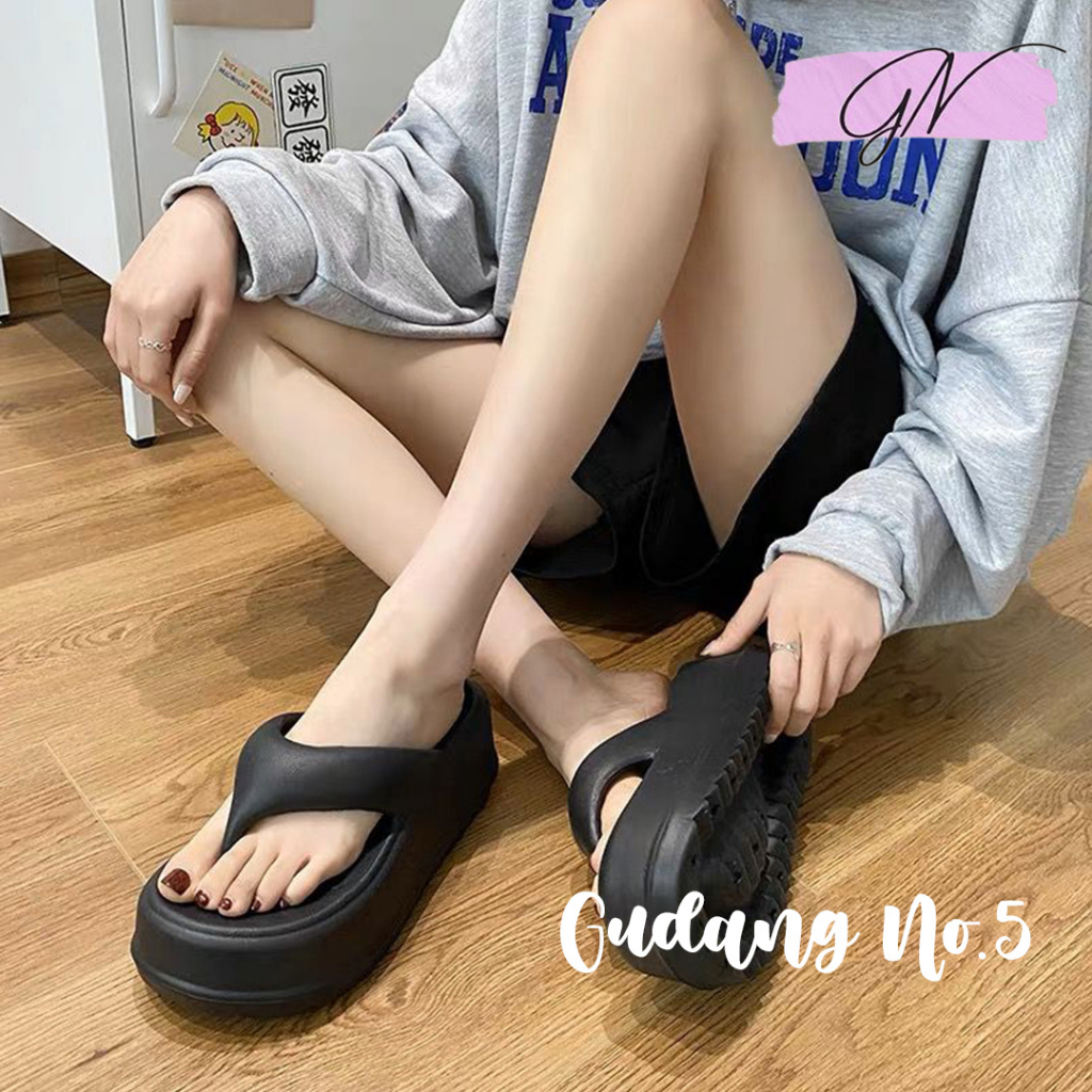 Jual Gn Sandal Jepit Jelly Eva Rubber Tebal Polos Sandal Wanita