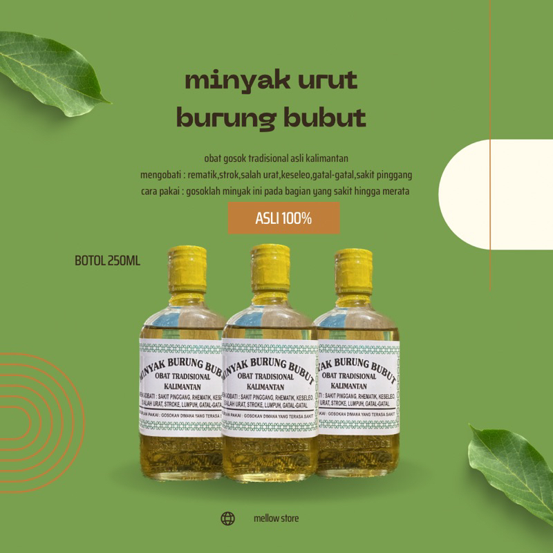 Jual Minyak Gosok Burung Bubut Asli Khas Kalimantan Botol Kaca Ml