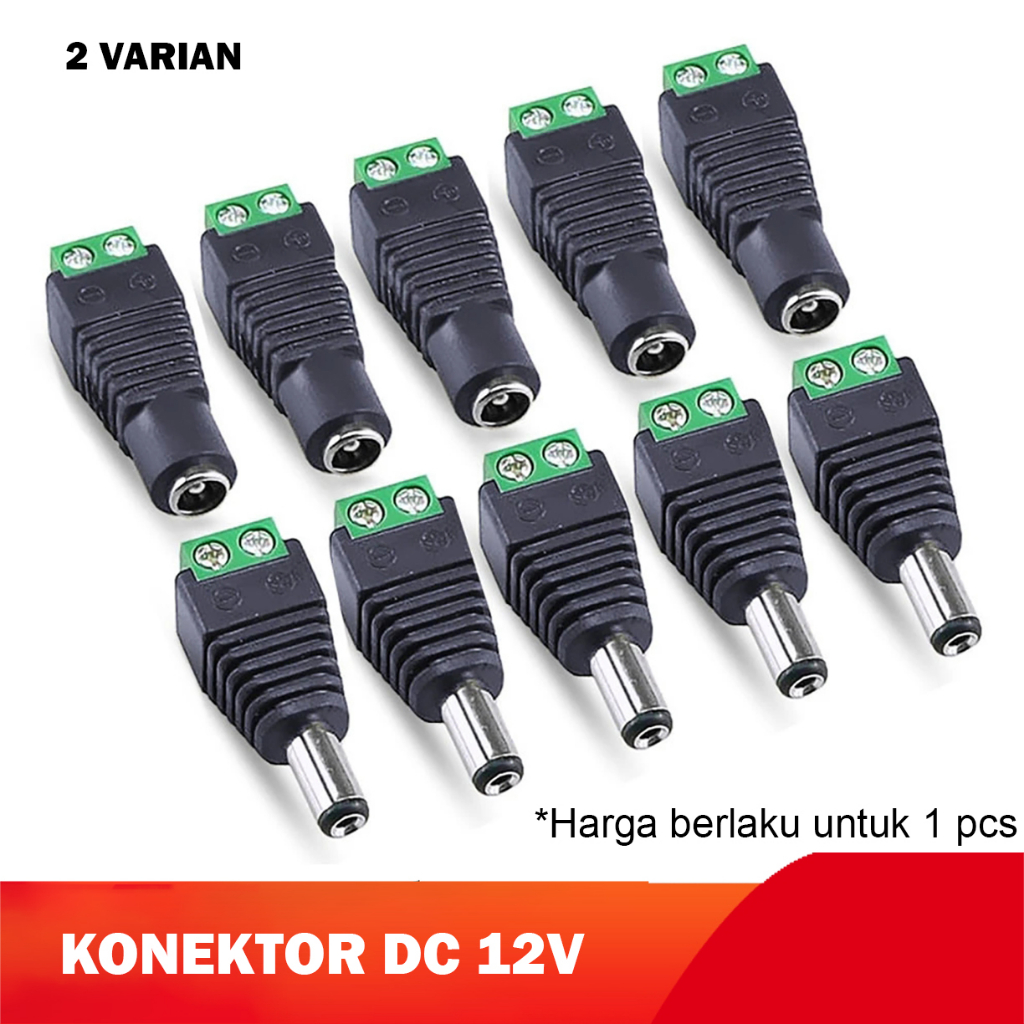 Jual Konektor DC 12V Power Adaptor Male Female Jack Sambungan Socket