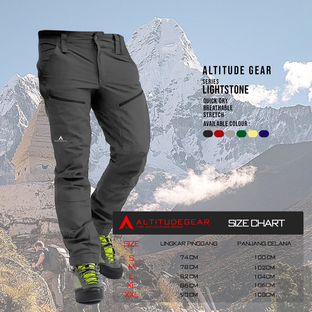 Jual Celana Gunung Panjang Altitude Gear Lightstone Outdoor Quickdry