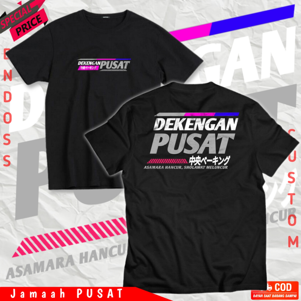 Jual Kaos Distro Model Streetwear Stripe Oversize Motif Dekengan Pusat