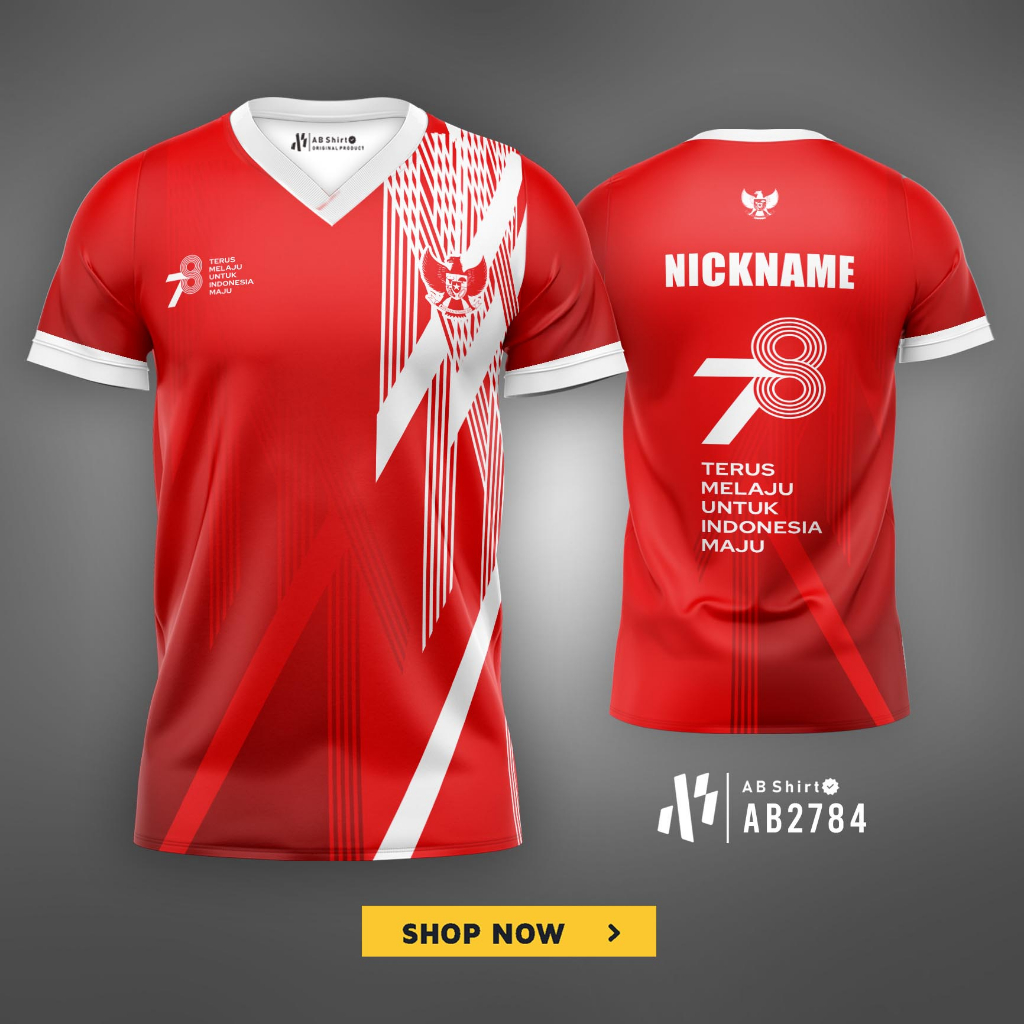 Jual Kaos Jersey HUT RI 78 Tahun Kemerdekaan Indonesia 2023 Agustusan