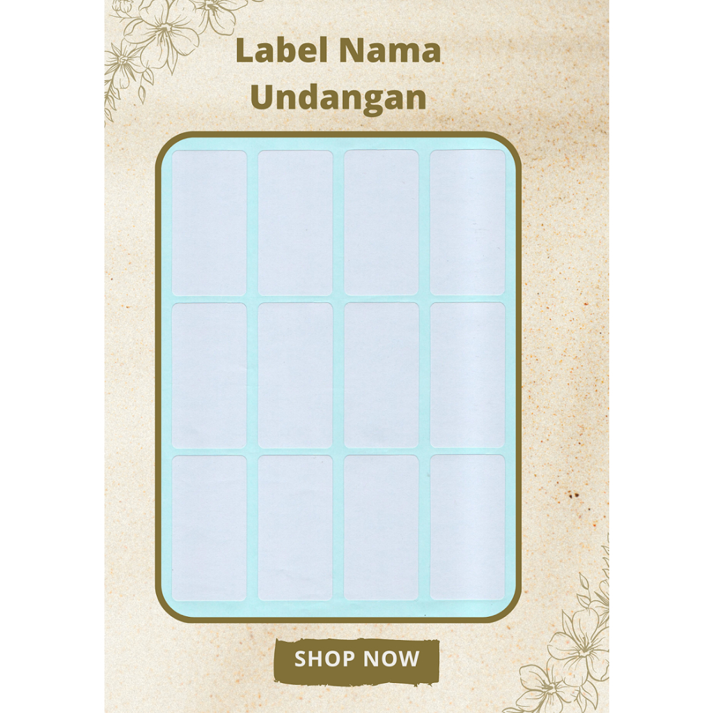 Jual Sticker Label Nama Undangan Polos Shopee Indonesia