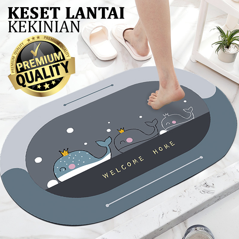 Jual Keset Lantai Oval Kamar Mandi Menyerap Air Ukuran 40cm X 60cm