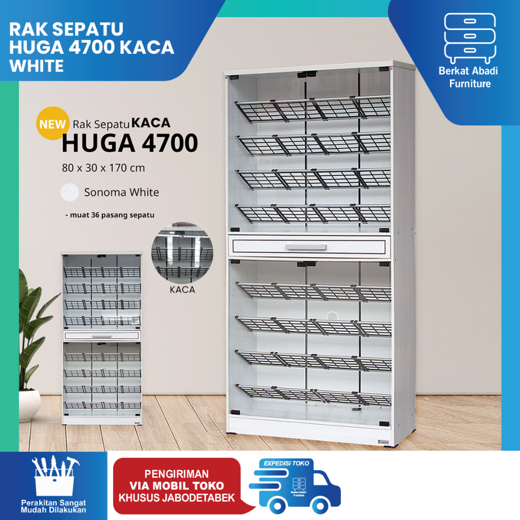 Jual Rak Sepatu Rak Sandal Minimalis Shoe Rack Pintu Kaca Dengan Laci