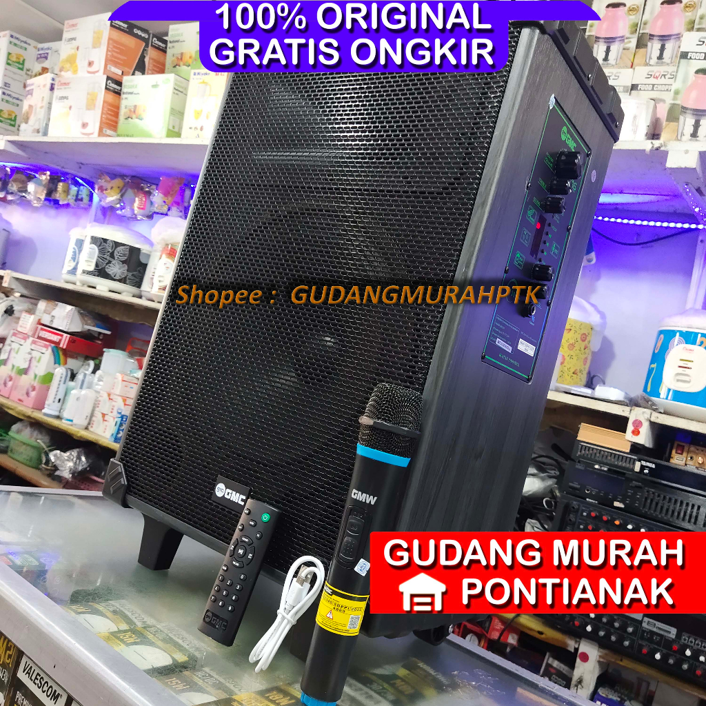 Jual Salon Bluetooth GMC 12 Mic Wireless JUMBO Tanpa Tali Speaker