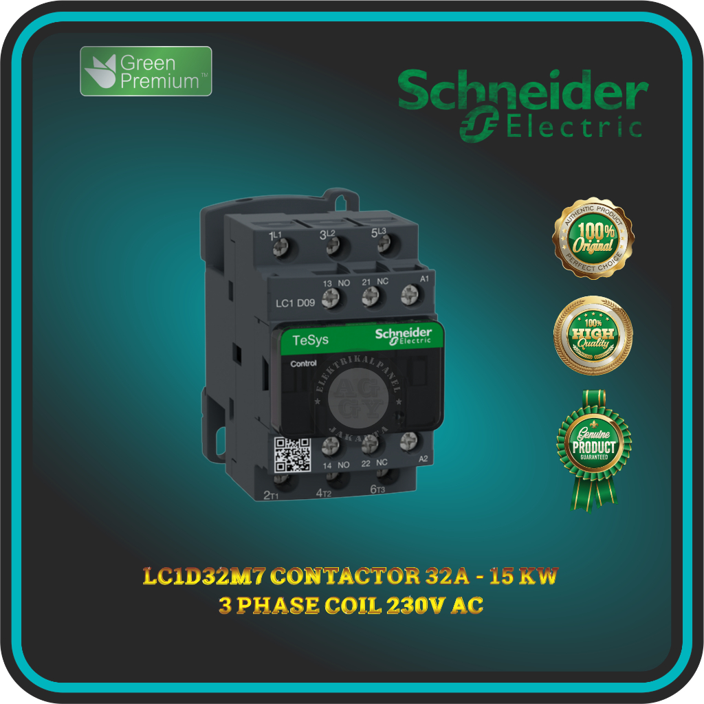 Jual Contactor LC1D32M7 Kontaktor 32A 15Kw 3 Phase Coil 230V AC