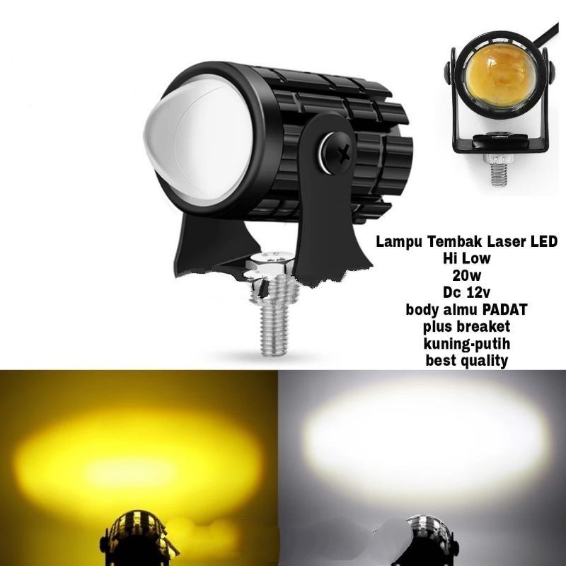 Jual Lampu Tembak Laser Gun Mini Driving Spotlight Mobil Motor Putih