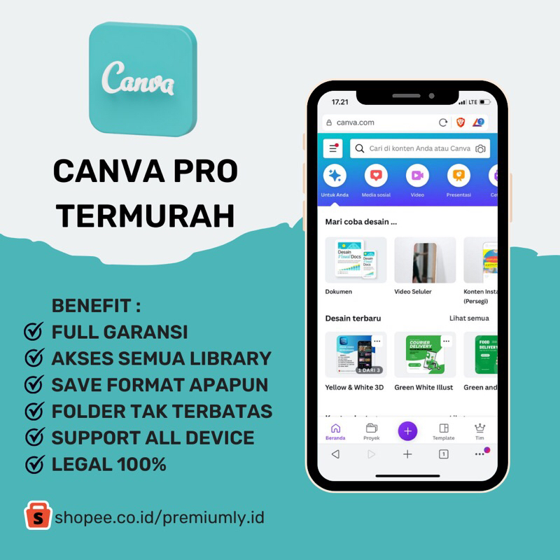 Jual Canva Pro Bergaransi Dan Legal Undangan Email Shopee Indonesia