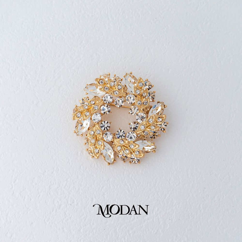 Jual Modan Vintage Rustic Brooch Classic Pattern Round Flower Bros