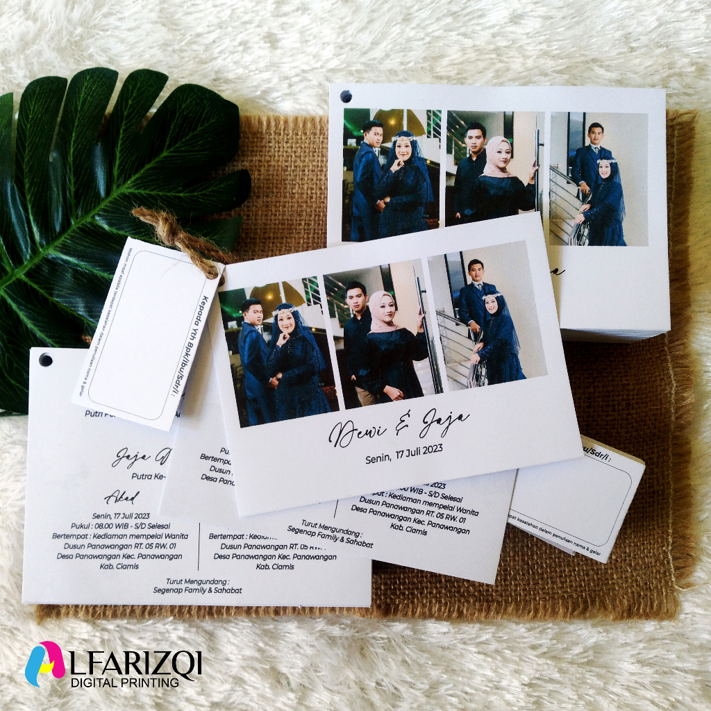 Jual Undangan Pernikahan Aesthetic Elegant Hangtag Foto Murah