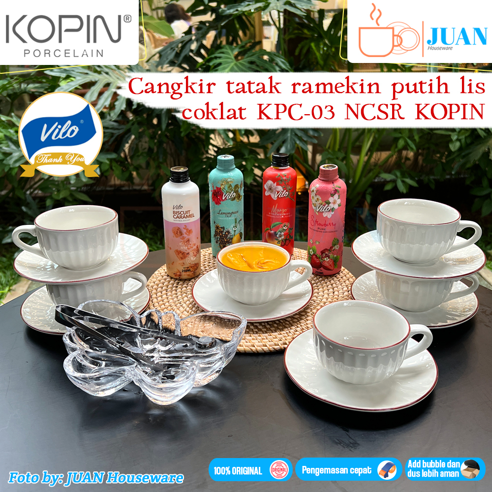 Jual Kopin Cangkir Keramik Set Motif Labu Lis Coklat Abu Abu Pasang