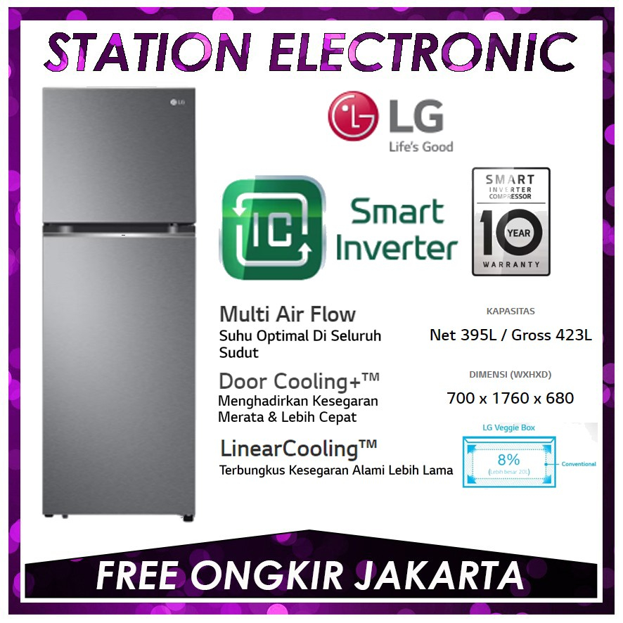 Jual LG GN B392PQMB Kulkas 2 Pintu Dark Graphite Steel GNB392PQMB