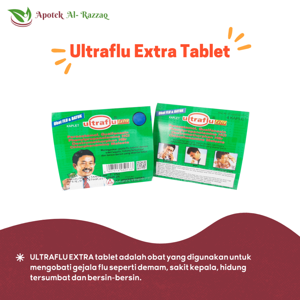 Jual Ultraflu Extra Strip 4 Kaplet Batuk Pilek Shopee Indonesia