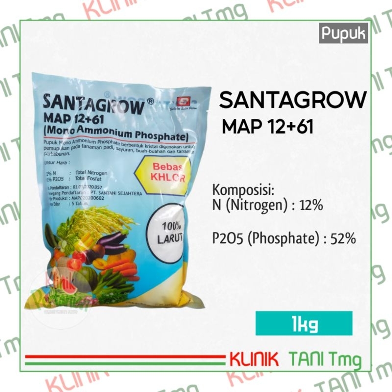 Jual SANTAGROW MAP 12 61 1kg PUPUK VEGETATIF PUPUK PERANGSANG