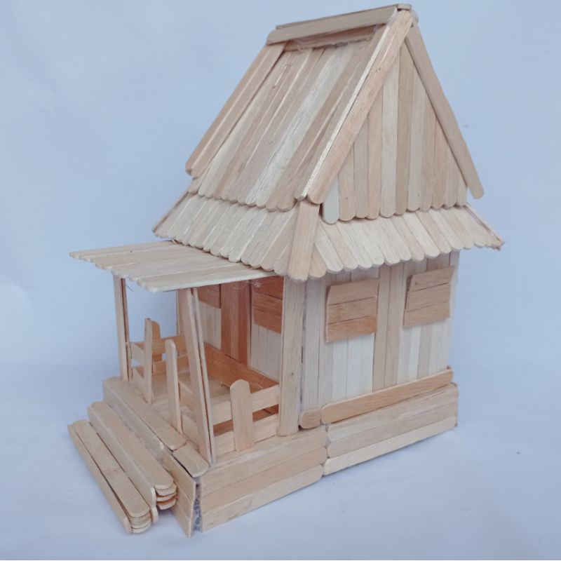 Jual Miniatur Rumah Adat Jawa Joglo Dari Stik Es Krim Shopee Indonesia