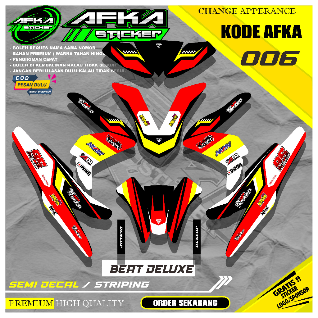 Jual Variasi DECAL STICKER Motor HONDA BEAT DELUXE Full Body Motif