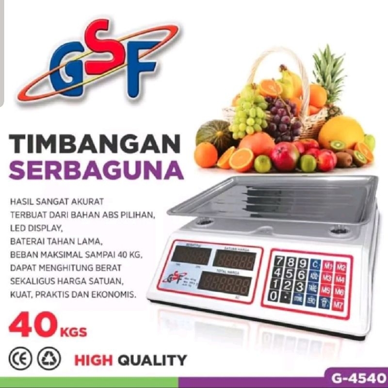 Jual Timbangan Buah Digital 30kg Gsf 4530 4540 Harga Digital Pricing