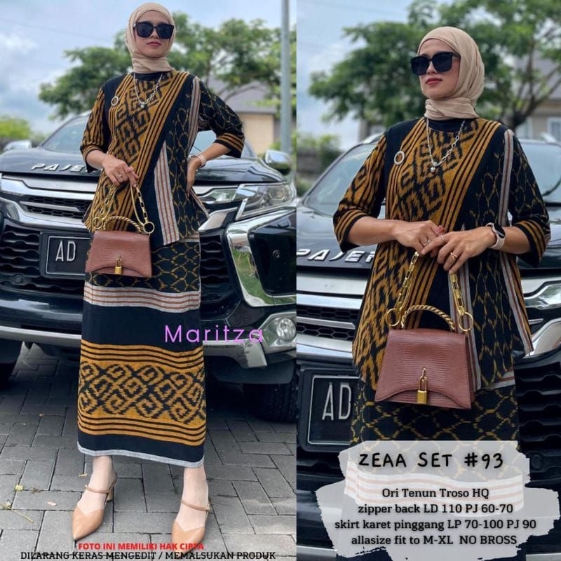 Jual Cod New Setelan Tenun Zeaa Set Alila Set Ori Tenun Troso