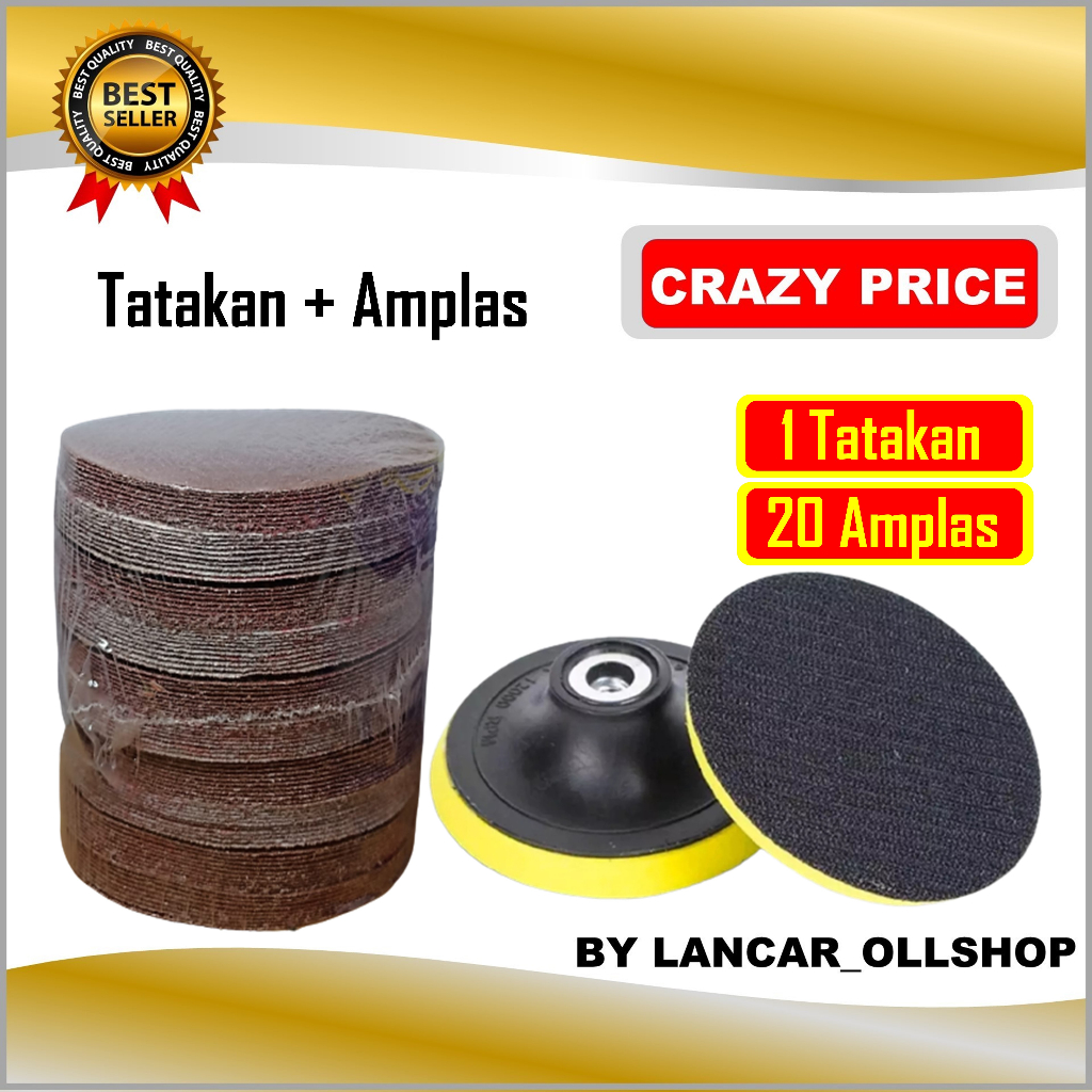 Jual Paket Tatakan Amplas Velcro Gerinda Tangan Pad Perekat Amplas 4