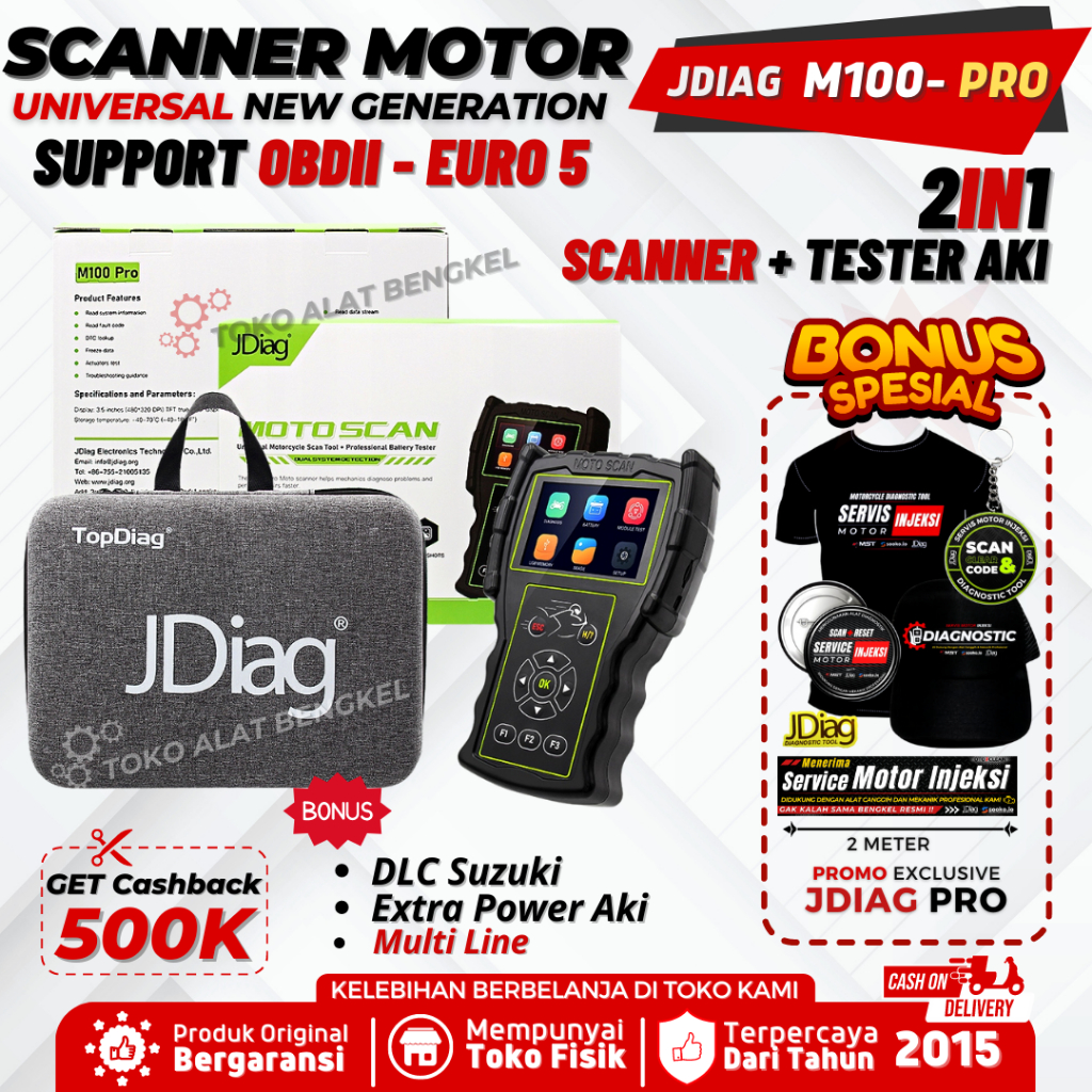 Jual Scanner Motor JDiag M100 Universal Diagnostik Tool JDIAG M100PRO