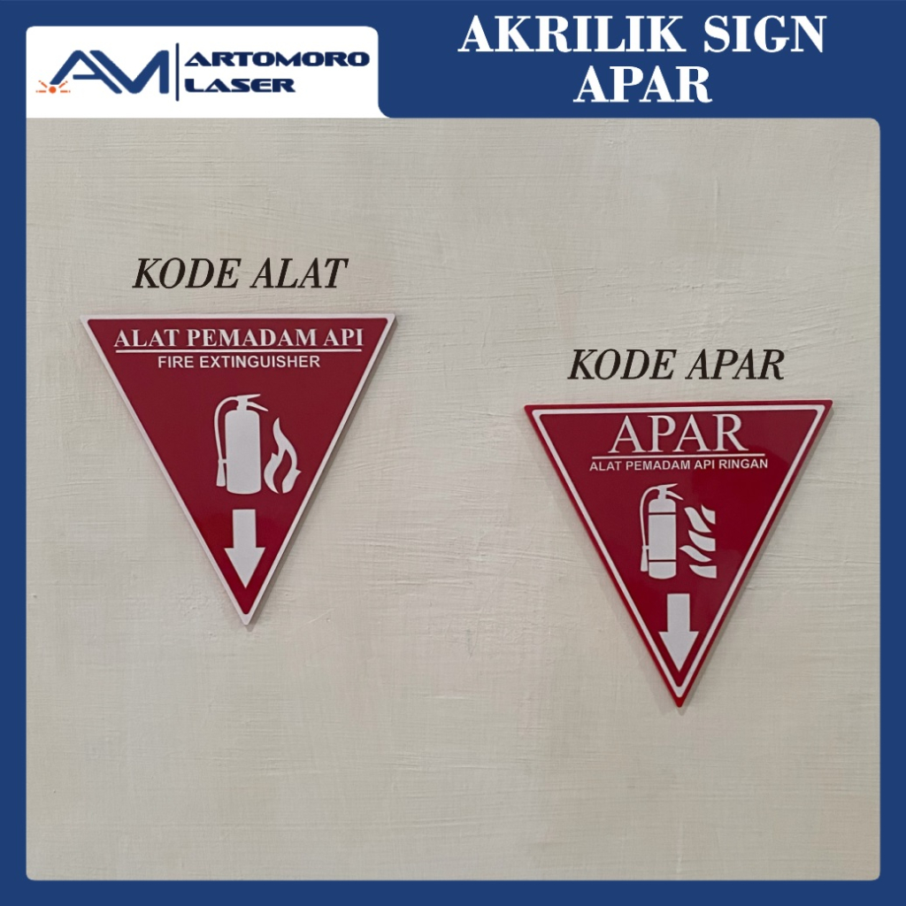 Jual SIGN APAR AKRILIK SEGITIGA SIGN FIRE EXTINGUISHER ACRYLIC SIGN