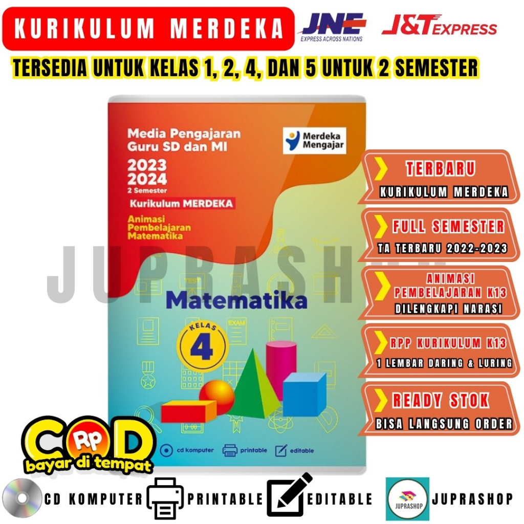 Jual CD RPP KURIKULUM MERDEKA SD MATEMATIKA KELAS 4 DAN RPP 1 LEMBAR