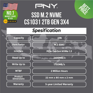 Jual Ssd Pny M Nvme Cs Tb Garansi Resmi Tera Shopee Indonesia