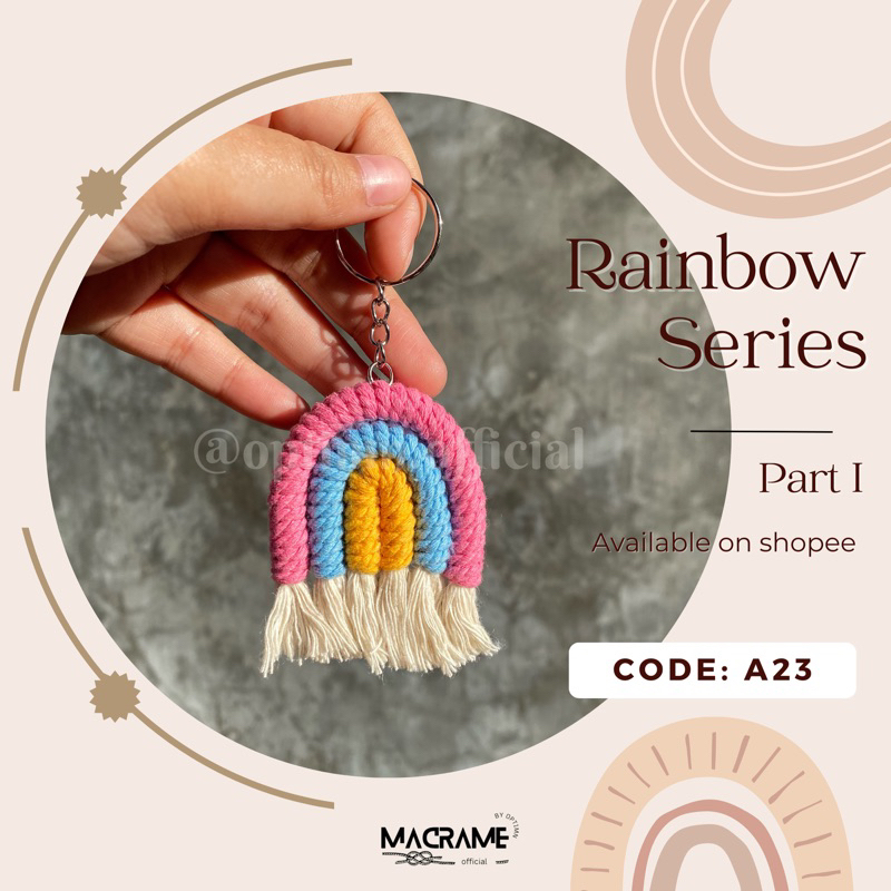 Jual Part I Gantungan Kunci Macrame Rainbow Gantungan Macrame