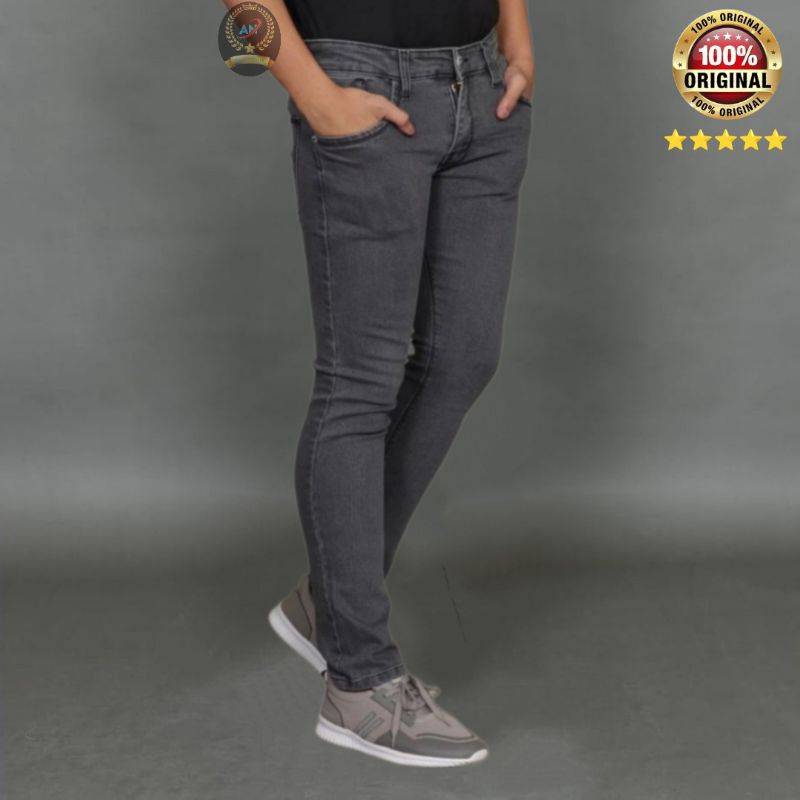 Jual Celana Jeans Hitam Pria Jeans Panjang Pensil Skinny Semi Slim Fit