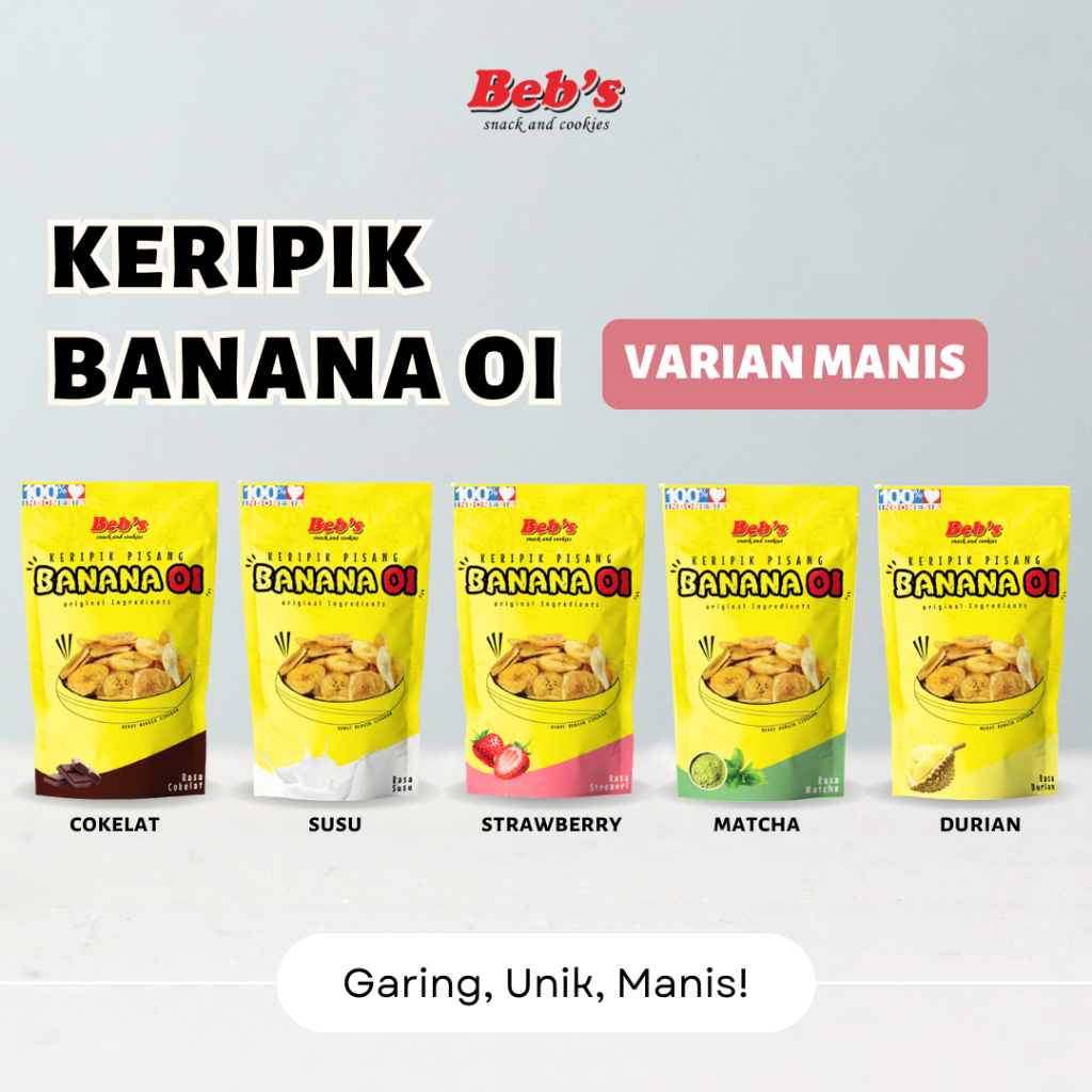 Jual Keripik Pisang Aneka Rasa Banana Oi Varian Manis Banana Chips