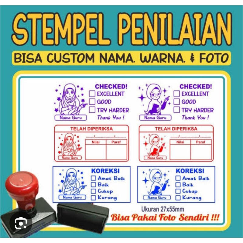 Jual Stempel Penilaian Guru Custom Nama Shopee Indonesia