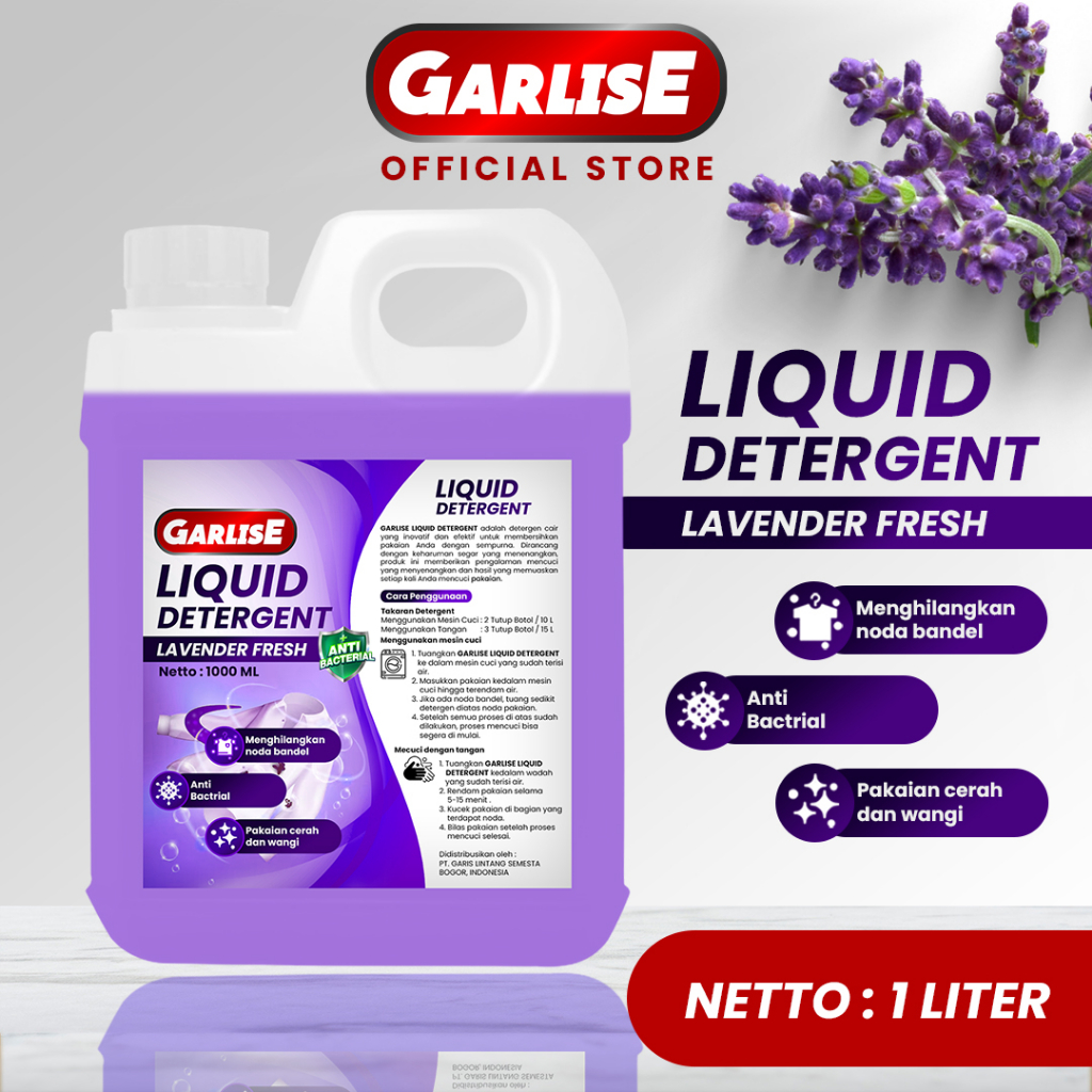 Jual Garlise Liquid Detergent Liter Lavender Fresh Deterjen