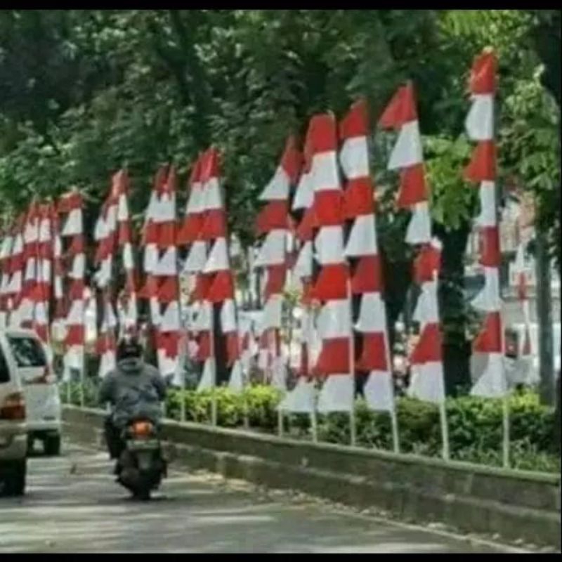 Jual GROSIR UMBUL UMBUL BENDERA INDONESIA MERAH PUTIH ZIG ZAG BENDERA