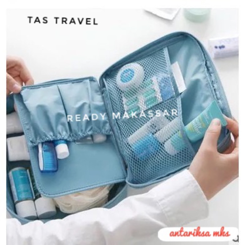 Jual Travel Bag Pouch Korea Tempat Tas Kosmetik Sabun Travelling