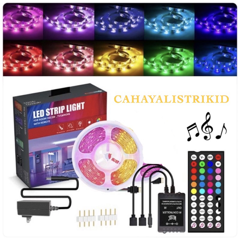 Jual LAMPU LED STRIP 5050 3528 2835 RGB WARNA WARNI IP44 5M 10M AC 220V