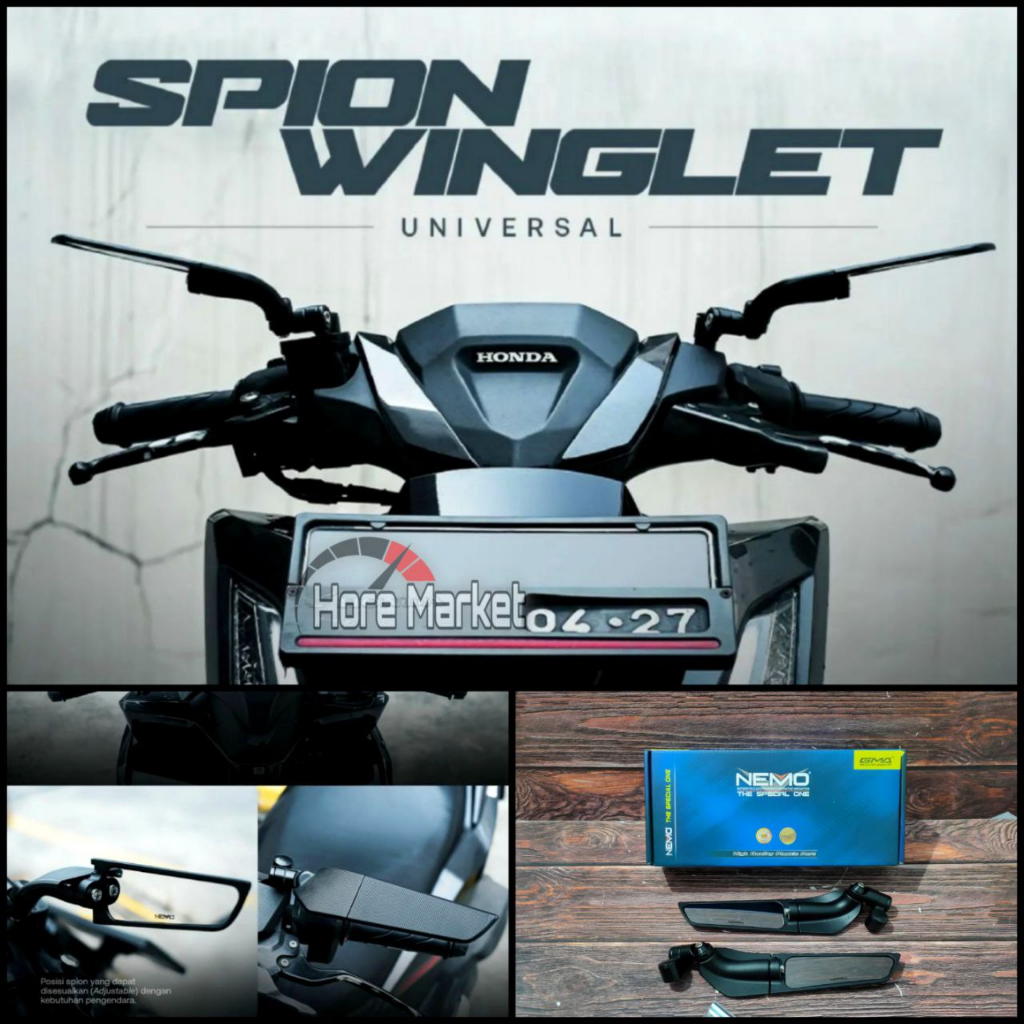 Jual Spion Winglet Nemo Model Rizoma Spion Universal Full Cnc Vario