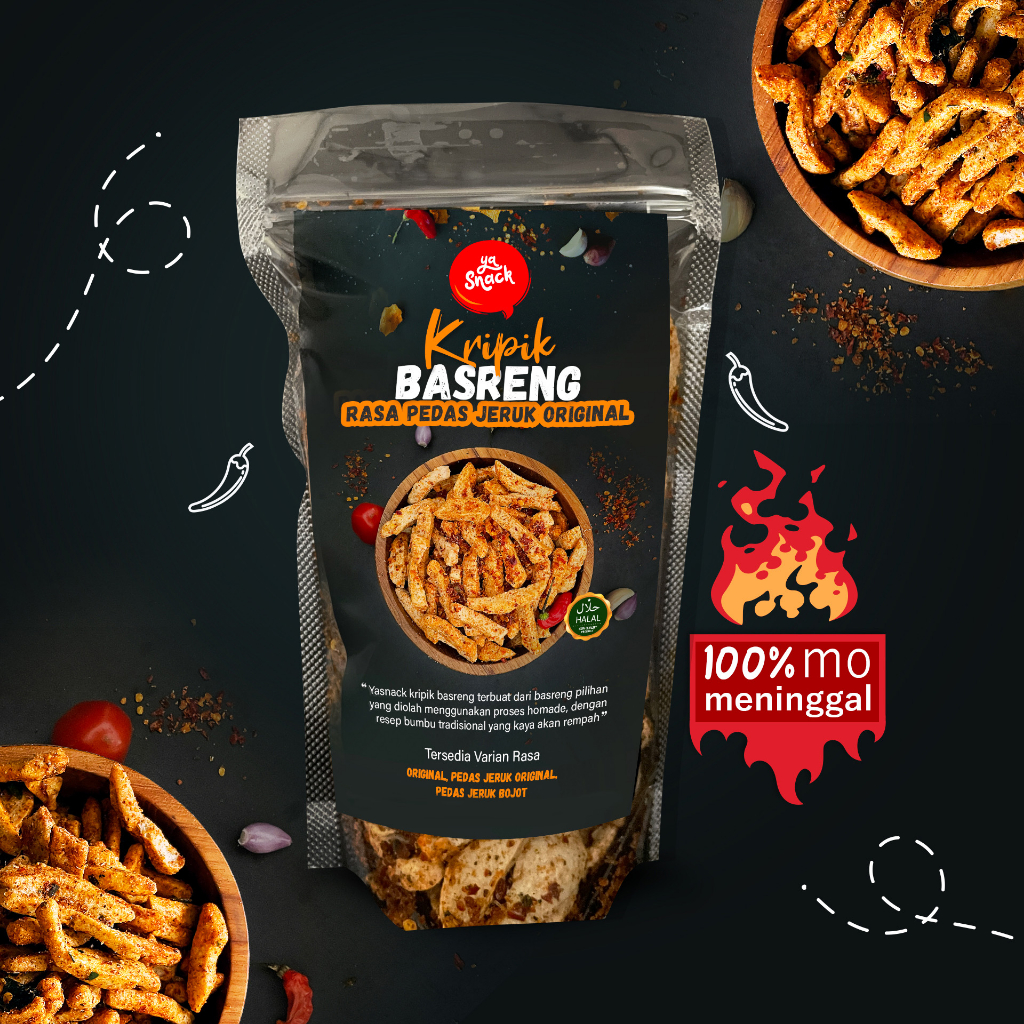 Jual Yasnack Premium Basreng Pedas Jeruk 100gr Shopee Indonesia