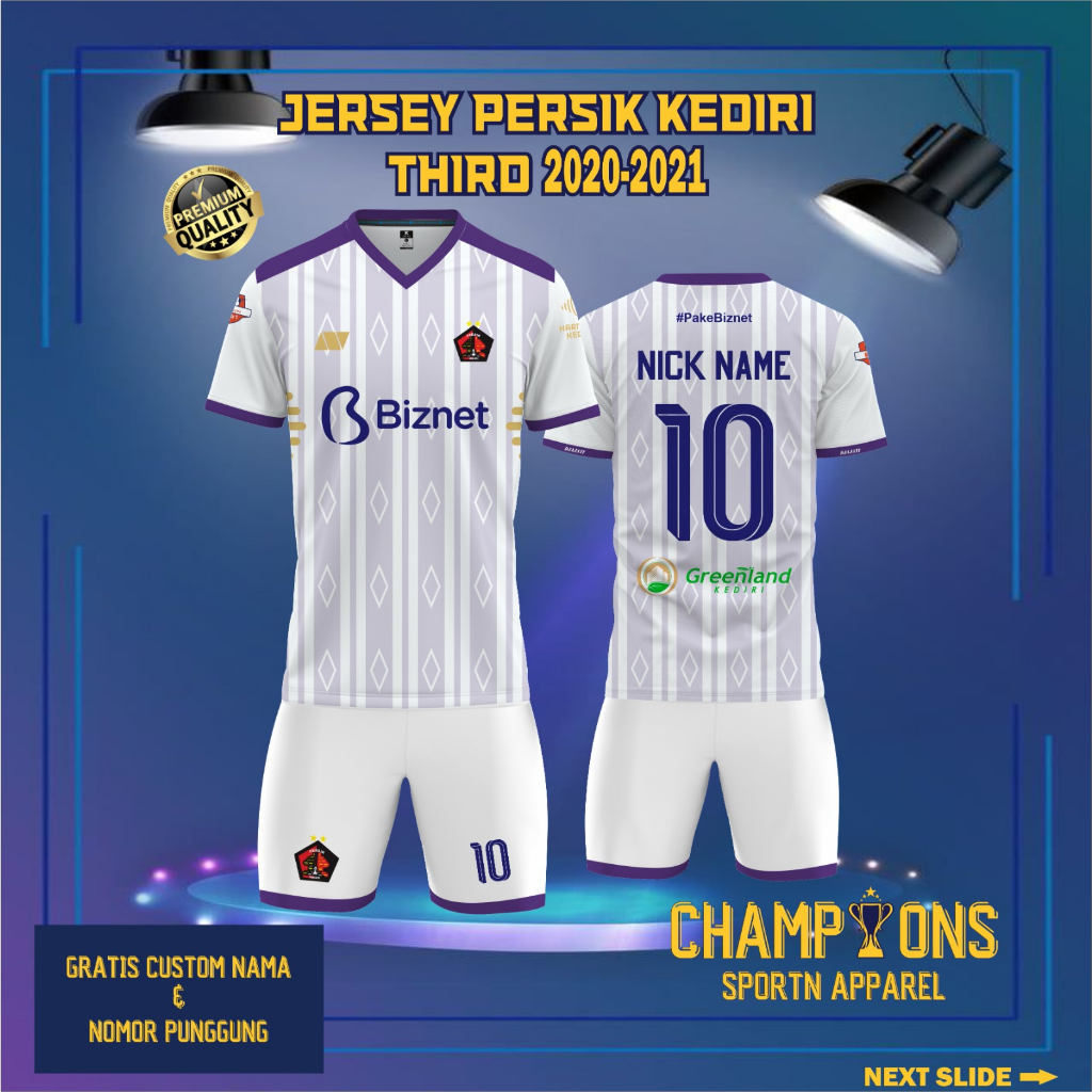 Jual Jersey Klub PERSIK KEDIRI THIRD Putih 2020 2021 Liga 1 INDONESIA